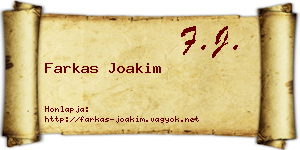Farkas Joakim névjegykártya